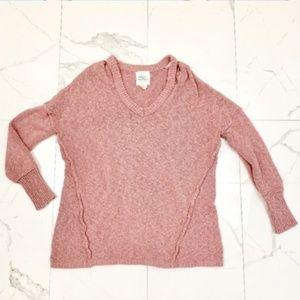 between me & you. pale pink sweater